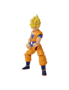 Figura de Super Saiyan Goku de la colección Dragon Stars de Dragon Ball. Con 17 puntos de articulación y 17 cm. de largo. Ideal para jugar porque adquiere infinidad de posturas de lucha y para coleccionistas por su alto nivel de calidad. Manos en diferente postura para cambiar.