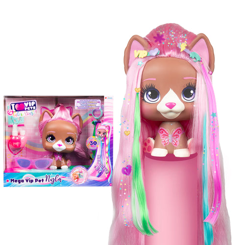 Vip Pets Mega Vip Pet Nyla Imc Toys 711907 pelo aún más largo 40 cm hay muchas sorpresas dentro de su cabello +30 accesorios