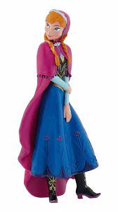 Disney Frozen Anna Figura Bullyland 12960 plastico Pintada a mano Mide 9.5 cm con vestido de la primera película