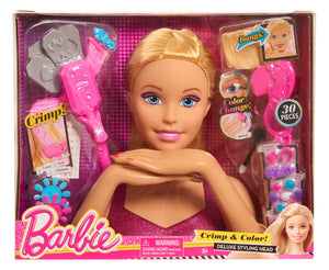 Barbie Cabeza Busto para Peinar, maquillar y Decorar sus uñas Giochi Preziosi BAR17000 Riza y colorea su pelo con accesorios