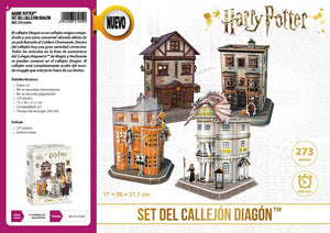 Harry Potter Puzzle 3D Callejón Diagon WorlBrands DS1009H Incluidas 4 casas para hacer y recrear el callejón mágico