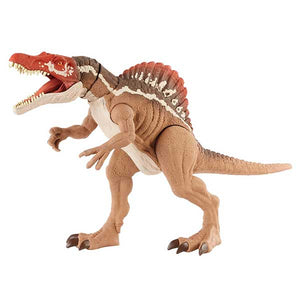 Jurassic World Spinosaurus Mega Mordida, Forma parte de las aventuras de Jurassic World reproduciendo las rivalidades y los combates definitivos entre dinosaurios!
