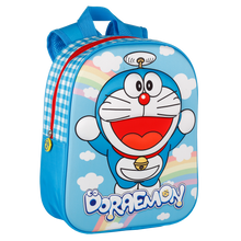 Cargar imagen en el visor de la galería, Mochila 3D de Doraemon con espaldera acolchada y tirantes ergonómicos. Mide 35 x 25 x 10 cm.