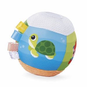 PELOTA MUSICAL: Pelota de peluche de diferentes tejidos, colores y etiquetas que suena cuando se agita o hace rodar ¡Los bebés se lo pasarán en grande persiguiendo la pelota! MELODÍAS: Agítala o haz rodar la bola para activar divertidas melodías y efectos sonoros. FÁCIL DE AGARRAR