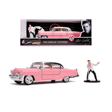 Carregar imagem no visualizador da galeria, Cadillac Fleetwood 1955 Elvis Presley Escala 1:24 Jada 253255012 Cadillac rosa de Elvis Presley de metal las puertas se abren