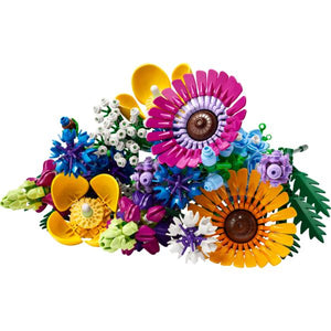  Ramo de Flores Silvestres Creado íntegramente con elaboradas piezas LEGO, el Ramo de Flores Silvestres está formado por 8 variedades de flores silvestres en tallos ajustables. 939 piezas