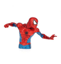 Cargar imagen en el visor de la galería, Hucha busto de Spider-man colores metalizados licencia Marvel Medidas alto 18 cm x ancho  31 cm abre sin llave ni candado 