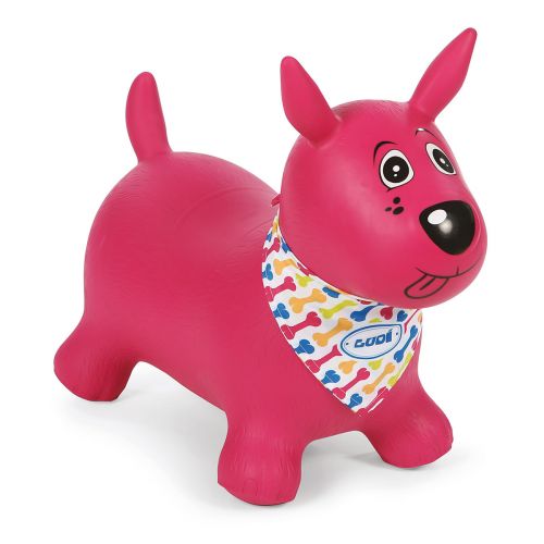 Perro Saltarín Rosa Ludi 12777 Se puede montar encima, pero también se puede usar como un juguete suave o decoración gigante
