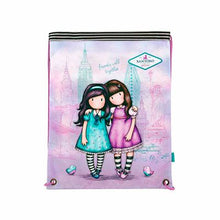 Carregar imagem no visualizador da galeria, Mochila plana para actividades extraescolares o deporte. Con 2 caras diferentes(según se muestra). Tiene un bolsillo interior con cremallera. Con imagenes de diferentes monumentos de Nueva York. Mide : 43 x 32 cm