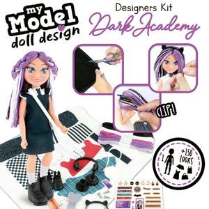 My Model Doll Design - Educa La caja incluye todos los elementos necesarios para crear conjuntos para asistir a todos los looks de terror y oscuridad. 