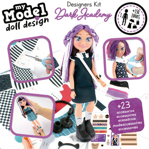 My Model Doll Design - Educa La caja incluye todos los elementos necesarios para crear conjuntos para asistir a todos los looks de terror y oscuridad. 