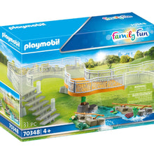 Carregar imagem no visualizador da galeria, Conjunto de observación del Zoo de Playmobil. Incluye pasarela elevada, barandillas y escaleras. Tiene un total de 31 pc. Recomendado a partir de 4 años.