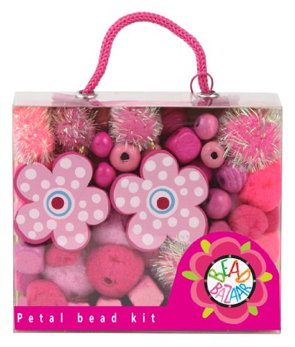 Petal Flower bead kit Bead Bazaar Crea 2 collares y 2 pulseras con cuentas de madera, cuentas pom-pom, dijes de madera