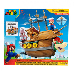 Super Mario Juego Aeronavede Bowser Playset Jakks Pacific con 1 figura de 6 cm de Mario y auténticos sonidos del videojuego