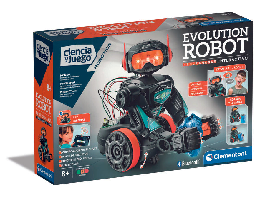 Ciencia y Juego Evolution Robot Programable Interactivo Clementoni 55512 para aprender los principios de la robótica STEM 