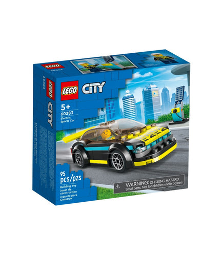 Lego City Deportivo Eléctrico 60383 incluye una minifigura de un piloto y un punto de repostage color negro + 5 años