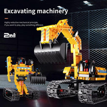 Carregar imagem no visualizador da galeria, Excavadora y Robot 2 1.342 Piezas ¡Excavadora &amp; Robot es un innovador juego 2 en 1 que incluye una excavadora y un robot! Prepárese para sumergirse 