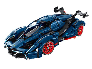 Deportivo Azul 1/10 - iM.Master 609807 Coche de Carreras 1623 PCS Cada detalle del diseño se restauró meticulosamente a una altura precisa de 1:10, lo que da como resultado un modelo de automóvil deportivo con una apariencia sorprendentemente realista y una atención superior al detalle.