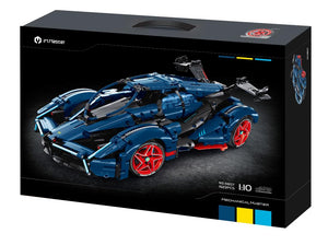 Deportivo Azul 1/10 - iM.Master 609807 Coche de Carreras 1623 PCS Cada detalle del diseño se restauró meticulosamente a una altura precisa de 1:10, lo que da como resultado un modelo de automóvil deportivo con una apariencia sorprendentemente realista y una atención superior al detalle.