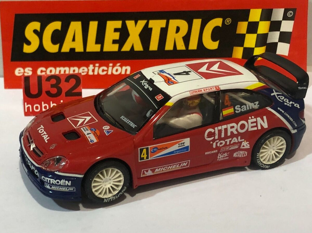 Scalextric coche Citroën Xsara WRC Carlos Sainz Rally Suecia 2004 1:32  TecniToys 6151 luces de zenón de alta intensidad