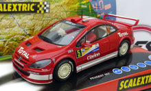 Carregar imagem no visualizador da galeria, coche Scalextric Peugeot 307 WRC Rally TecniToys 6161 Slot Escala 1:32 luces de zenón de alta intensidad 4x4 color rojo