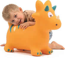Carregar imagem no visualizador da galeria, dinosaurio saltador, hará las delicias de los más pequeños. Está hecho de PVC. Es hinchable(incluye la bomba). Por su diseño es muy estable y amortiza los saltos. Se puede usar en el interior y en el exterior. Mide 24 x 54 x 61 cm. Recomendado a partir de 10 meses.