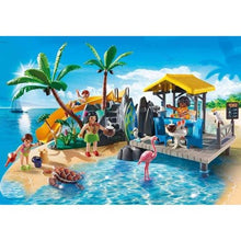 Cargar imagen en el visor de la galería,  Isla Resort - Playmobil Family Fun¡La familia Playmobil va a pasar unas maravillosas vacaciones en esta isla paradisíaca! Está lleno de actividades acuáticas: podrán nadar en el mar, deslizarse por un tobogán, bucear, surfear... 