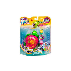 tortuga verde con caparazón fucsia, anda en tierra y nada en el agua