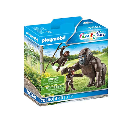  1 Gorila Playmobil con 2 bebés para tu zoo. Edad recomendada de 4 a 104 años. 