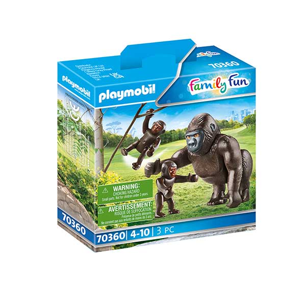  1 Gorila Playmobil con 2 bebés para tu zoo. Edad recomendada de 4 a 104 años. 