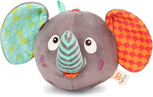 Cargar imagen en el visor de la galería, Divertido elefante interactivo para los más pequeños. Es sueve y muy blandito. Hace sonidos divertidos Apretando el pajarito sorpresa de la parte posterior podras oir como pía. Tapa los ojos al elefante con sus orejas para jugar al veo-veo y oir sus risas