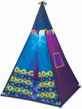 Cargar imagen en el visor de la galería, Tienda tipi para interiores, para que los niños se relajen, jueguen, sueñen y dejen rodar su imaginaciójn. Esta tienda cuenta con un diseño colorido y una luz de noche incorporada. (Se incluyen 3 baterías AA.) Facil montaje. Mide: 100 cm x 100 cm x 140 cm(altura). 