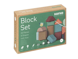 Korko Small Arquitects 20 Bloques Y1201 de Corcho Natural producto orgánico, ecológico, sostenible, de proximidad para +18 meses