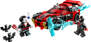 LEGO Marvel Miles Morales vs. Morbius (76244) con las 2 minifiguras de Miles Morales (Spider-Man Negro)y Morbius y el coche