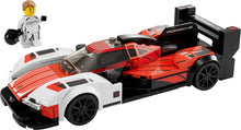 Carregar imagem no visualizador da galeria,  Porsche 963 V29- LEGO Coche de carreras de juguete, 1 minifigura, Este Porsche de juguete incluye detalles como los de la versión del mundo real (los colores distintivos rojo, negro y blanco, los prominentes guardabarros, el capó bajo, el habitáculo, el alerón trasero y la aleta posterior) 