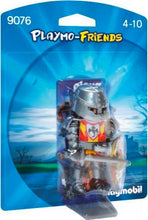 Carregar imagem no visualizador da galeria, Playmobil Medieval Caballero del Dragon equipado con armadura plateada, escudo y 2 espadas, colores rojo, amarillo, negro