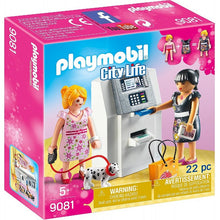 Carregar imagem no visualizador da galeria, Playmobil City Life 9081 cajero automático, 2 figuras, 1 perrito con su correa, dinero y una bolsa de compra