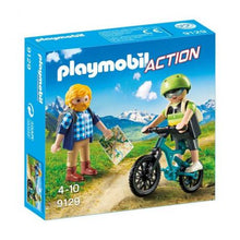 Cargar imagen en el visor de la galería, Playmobil Action, ciclista, excursionista, bicicleta, mountainbike, con barba, rubio