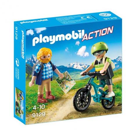 Playmobil Action, ciclista, excursionista, bicicleta, mountainbike, con barba, rubio