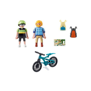 Playmobil Action, ciclista, excursionista, bicicleta, mountainbike, con barba, rubio