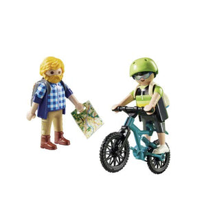 Playmobil Action, ciclista, excursionista, bicicleta, mountainbike, con barba, rubio