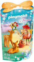 Cargar imagen en el visor de la galería, Playmobil Fairies 9141 Hada de los ciervos niña. Con 2 cervatilloss, flores y complementos 