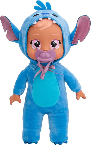 Bebés Llorones Cry Babies Disney Tiny Cudles Stitch 25 cm IMC Toys 917941 cuerpo blando y chupete, el pijama no se saca