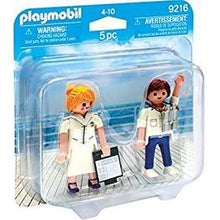 Cargar imagen en el visor de la galería, auxiliares de crucero Playmbil 9216 figuras femenina y masculina vesidos de blanco