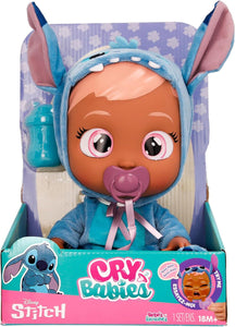 Stitch de los Bebés Llorones Cry Babies Lleva un pijamita de Stitch, llora lágrimas de verdad cuando no tiene su chupete 