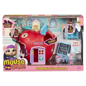 Mouse in the House Red Apple Schoolhouse Escuela con 2 ratones muebles tobogan stickers que brillan en la oscuridad 