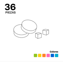 Cargar imagen en el visor de la galería, Imastack 36 es un juego de agudeza visual y velocidad que pone a prueba tus reflejos y habilidades de observación, desarrolla las habilidades cognitivas esenciales a través del uso de discos imantados que deben ser apilados según criterios específicos de color y símbolos frutales