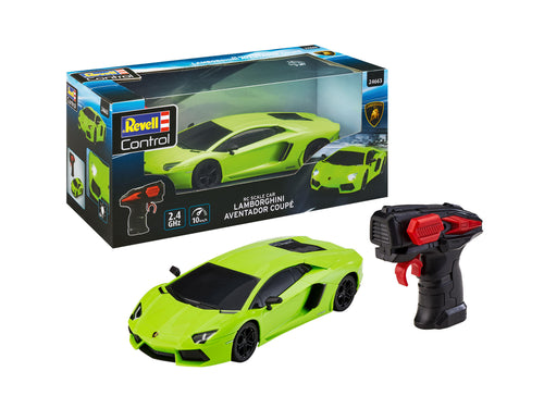  Lamborghini Aventador de Revell Control es la elección perfecta para aquellos que experimentar la velociadd, esta detallada réplica del legendario Lamborghini Aventador Coupé impresiona no solo por sus dimensiones compactas, sino también por su impresion, con luces.