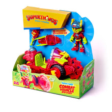 Cargar imagen en el visor de la galería, Superthings Kazoom Power Combat Vehicle KID Fury Magicbox  con figura Kid Fury exclusiva y coche rojo con sierra poderosa