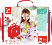 Carregar imagem no visualizador da galeria, maletin Doctor,Cuida de tus amigos, familiares y muñecos con este bonito maletín de doctor. Jugar a ser el doctor ayudará a que tu niño esté más tranquilo al ir a sus consultas con el doctor real, Tamaño : 19 cm x 8 cm x 8 cm